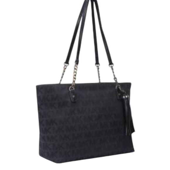 MICHAEL KORS Jet Set Monogram Canvas Chain Tote - Picture 1 of 14